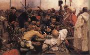 Ilya Repin The Zaporozhyz Cossachs Writting a Letter to the Turkish Sultan oil painting picture wholesale